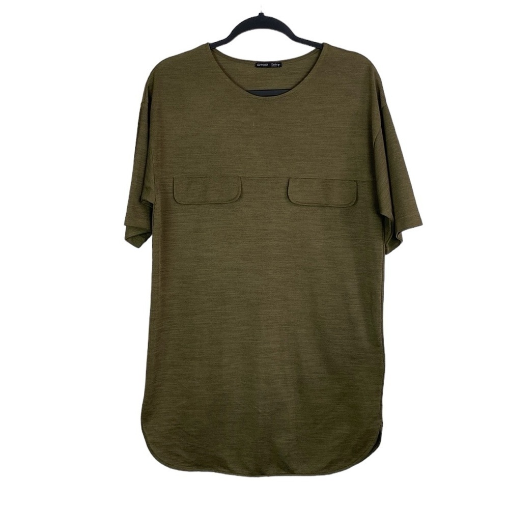 Zara green short sleeve dress